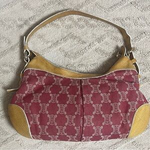 Celine Vintage Denim Hobo Triumphe Macadam Shoulder Bag